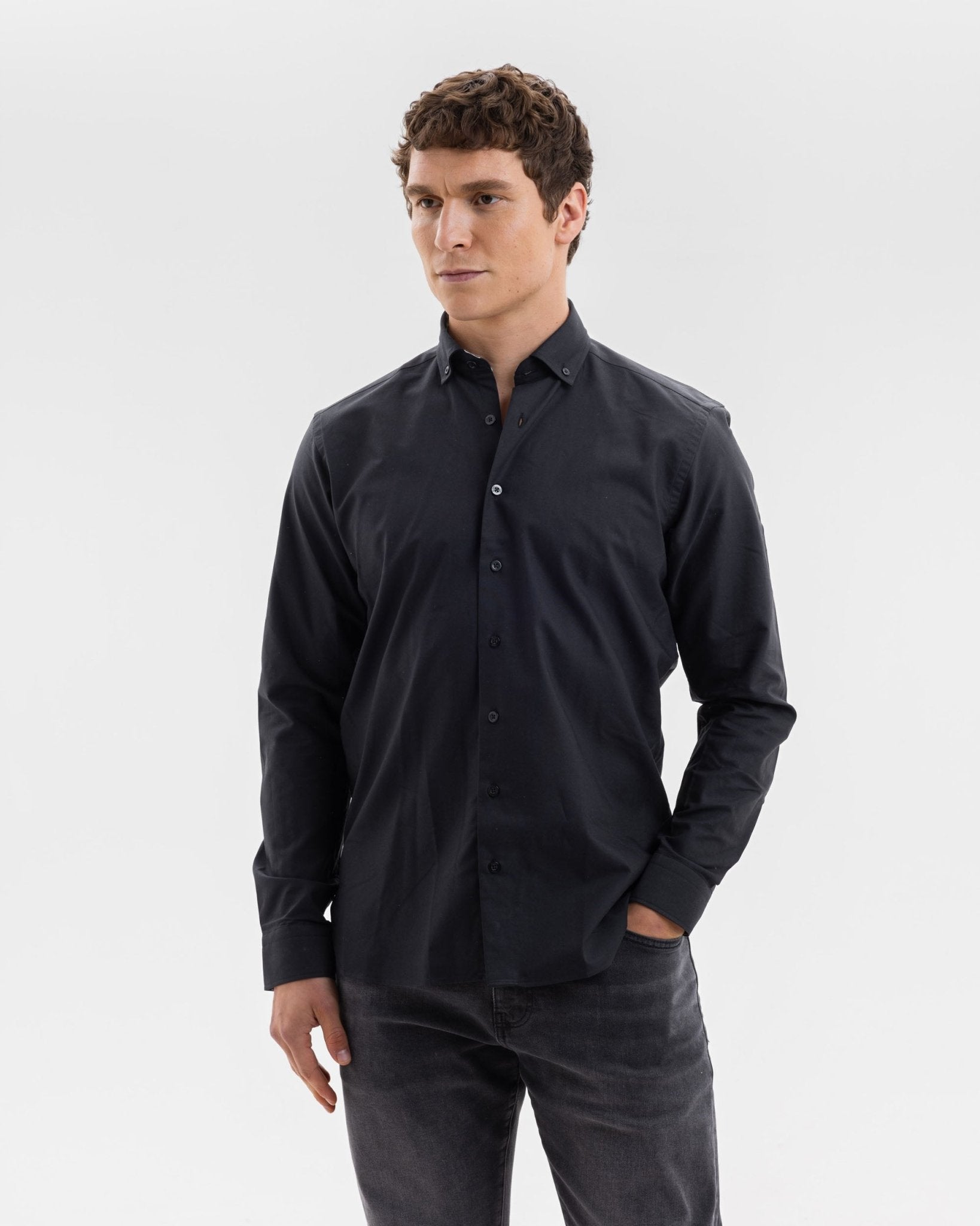 Black Oxford with Counting Ducks Accents Button - Down Shirt - Blake Mill