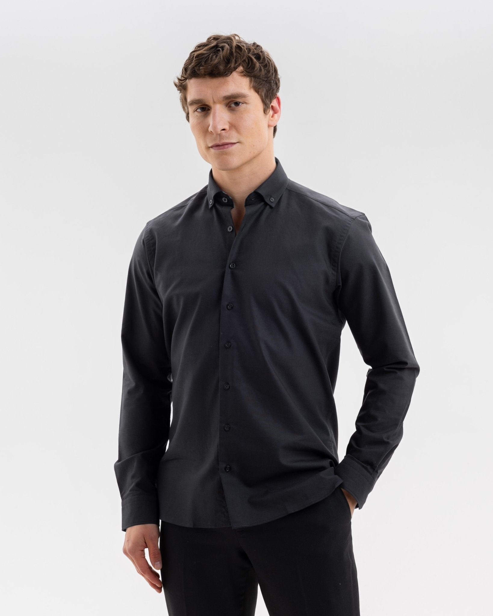 Black Oxford with Skulls Accents Button - Down Shirt - Blake Mill