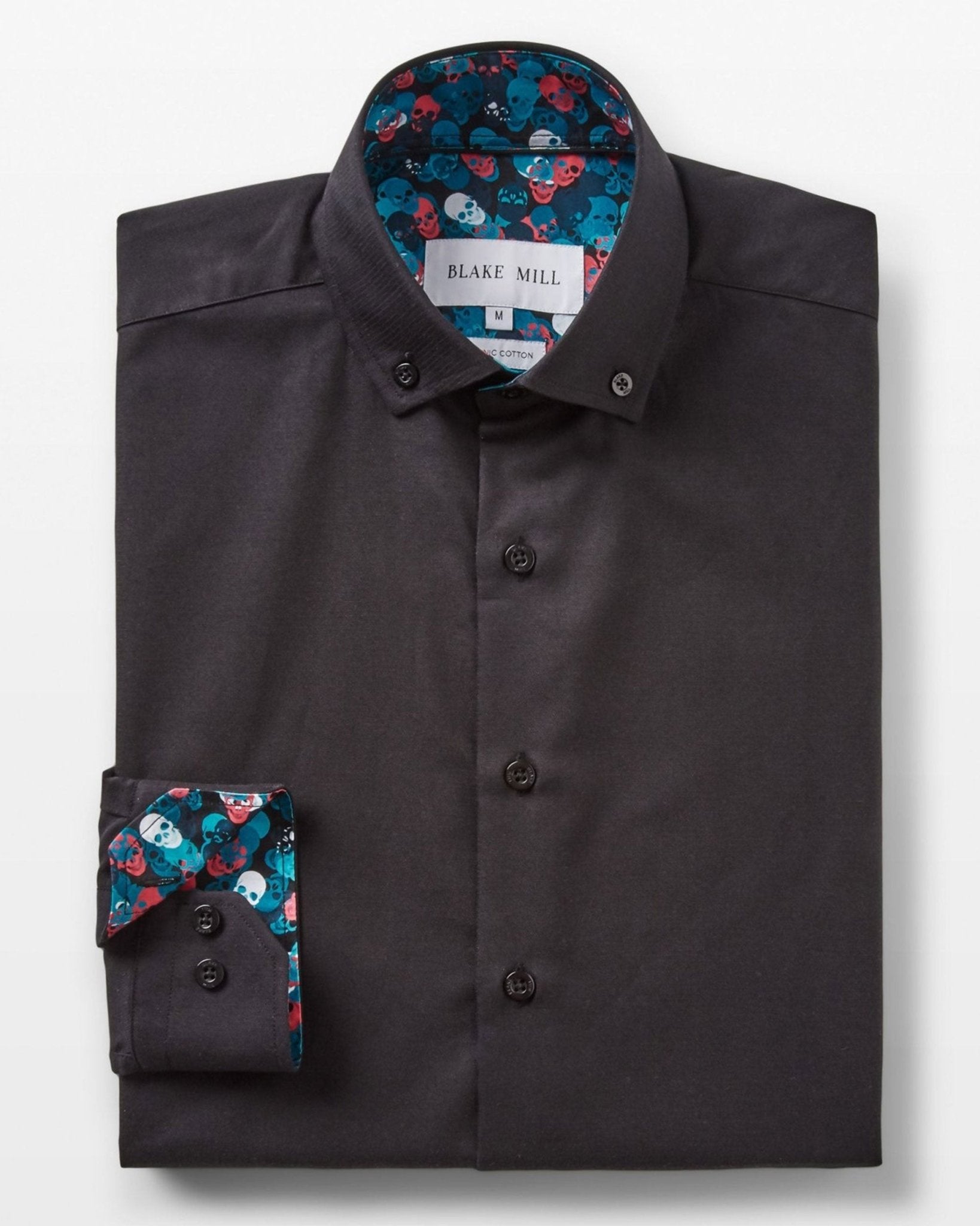 Black Oxford with Skulls Accents Button - Down Shirt - Blake Mill