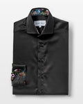 Black Sateen with Botanical Gardens Accents Shirt - Blake Mill