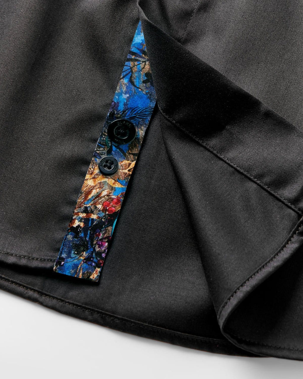 Black Sateen with Botanical Gardens Accents Shirt - Blake Mill