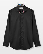 Black Sateen with Botanical Gardens Accents Shirt - Blake Mill