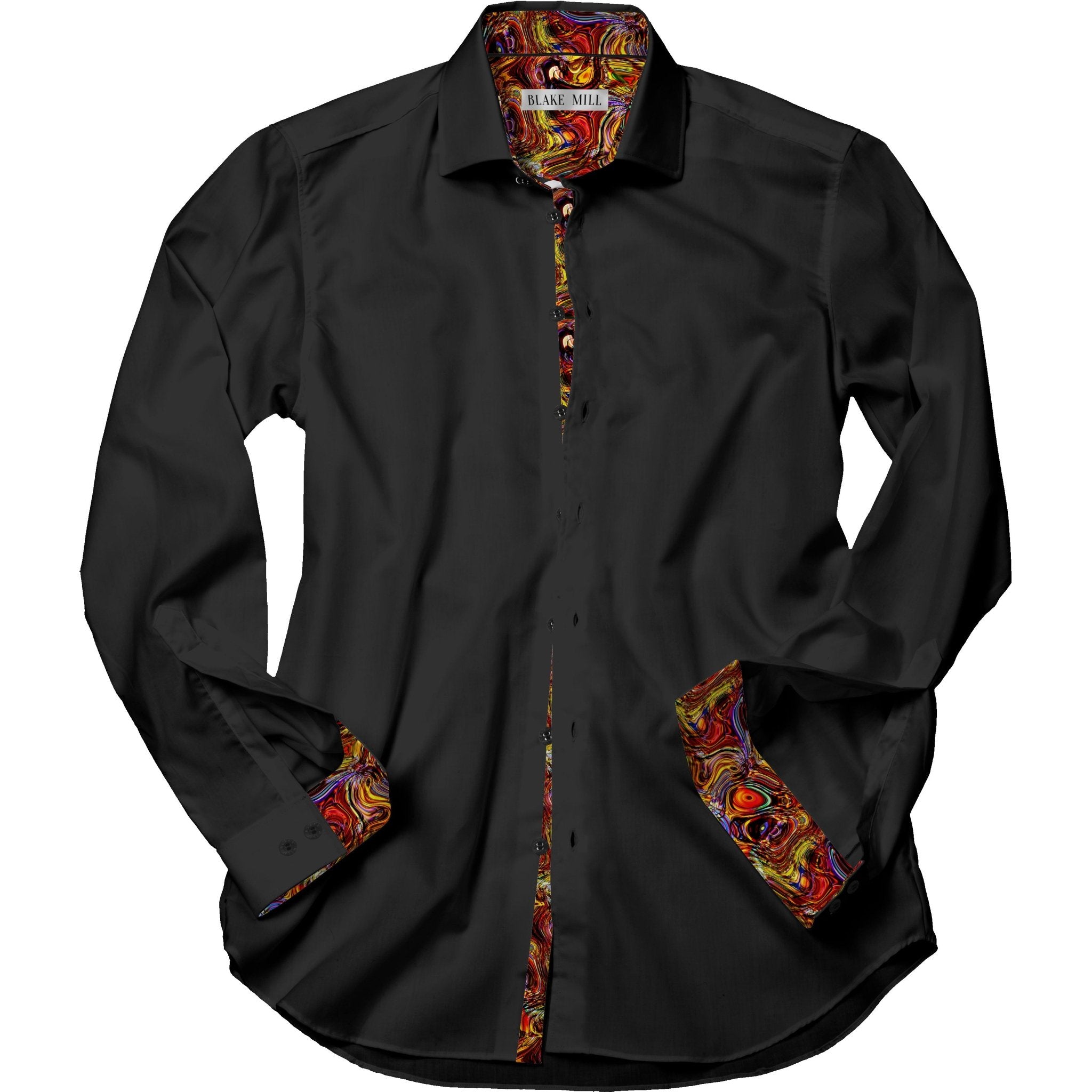 Black With Oil on Water Accents Shirt - Blake Mill