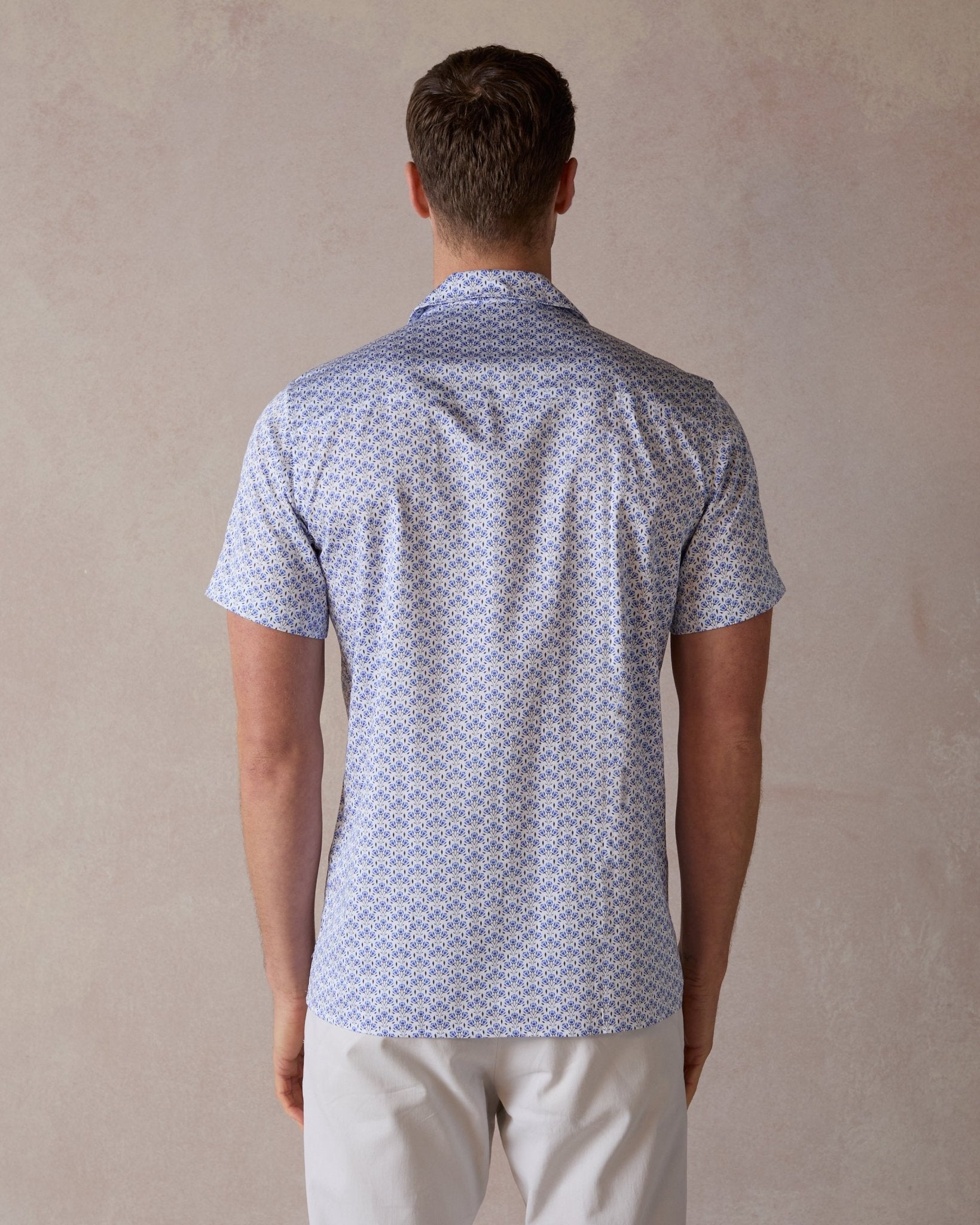 Blue Botanic Geo Open Collar Shirt - Blake Mill