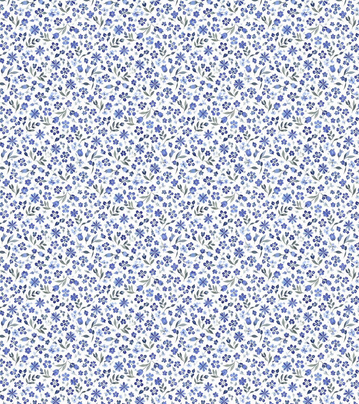 Blue Botanic Geo print design