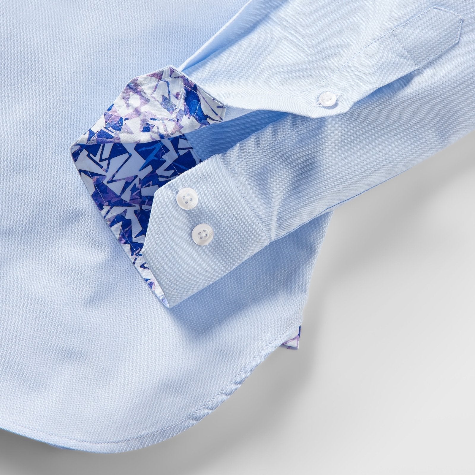 Blue Oxford with Shattered Shards Accents Button - Down Shirt - Blake Mill