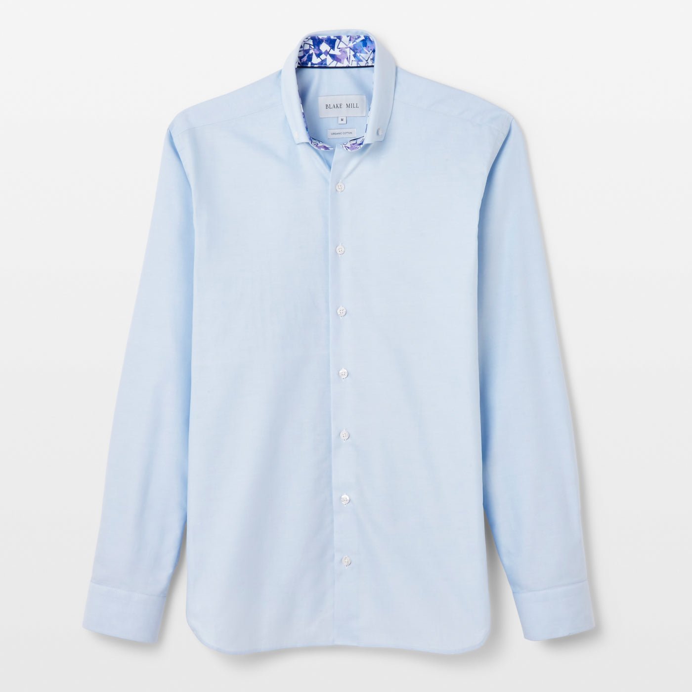 Blue Oxford with Shattered Shards Accents Button - Down Shirt - Blake Mill