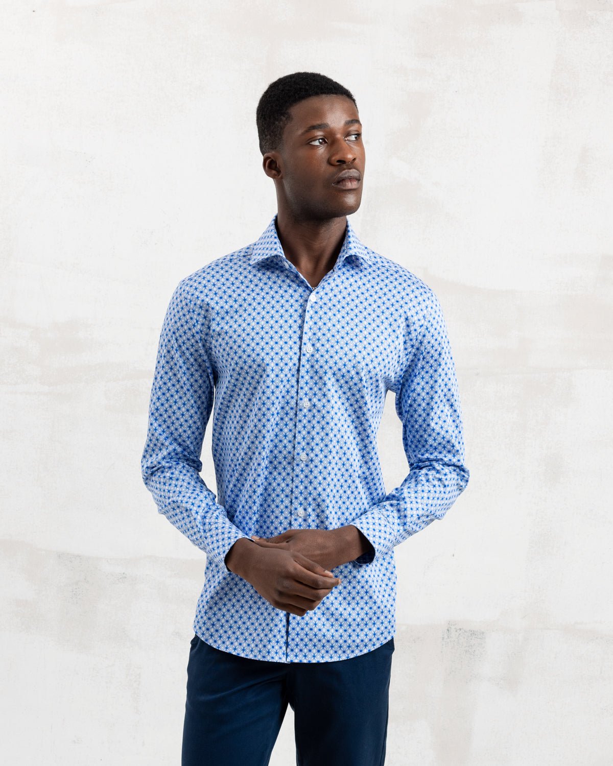 Blue Wavy Geo Shirt - Blake Mill