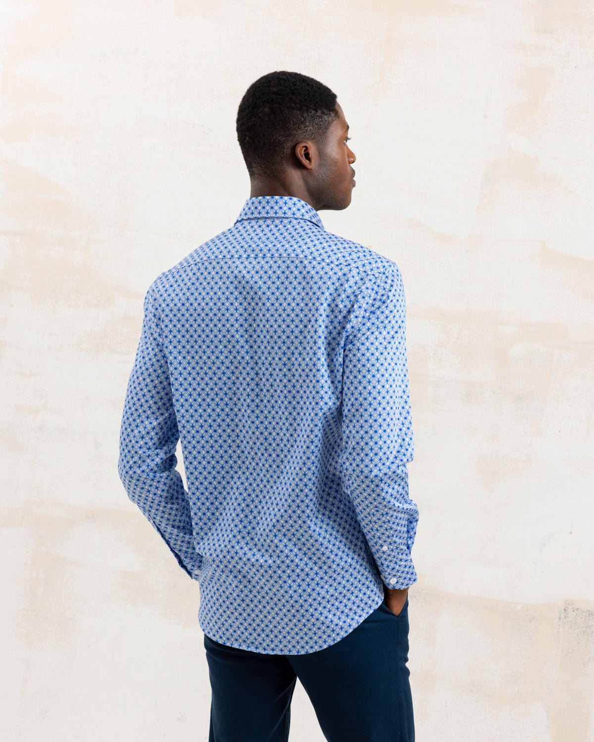 Blue Wavy Geo Shirt - Blake Mill