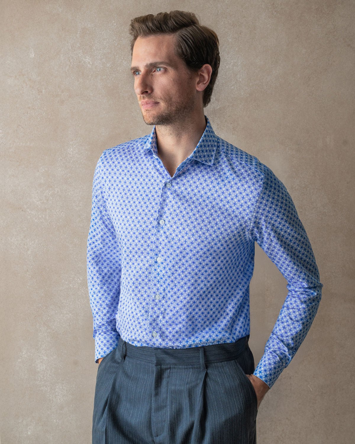 Blue Wavy Geo Shirt - Blake Mill