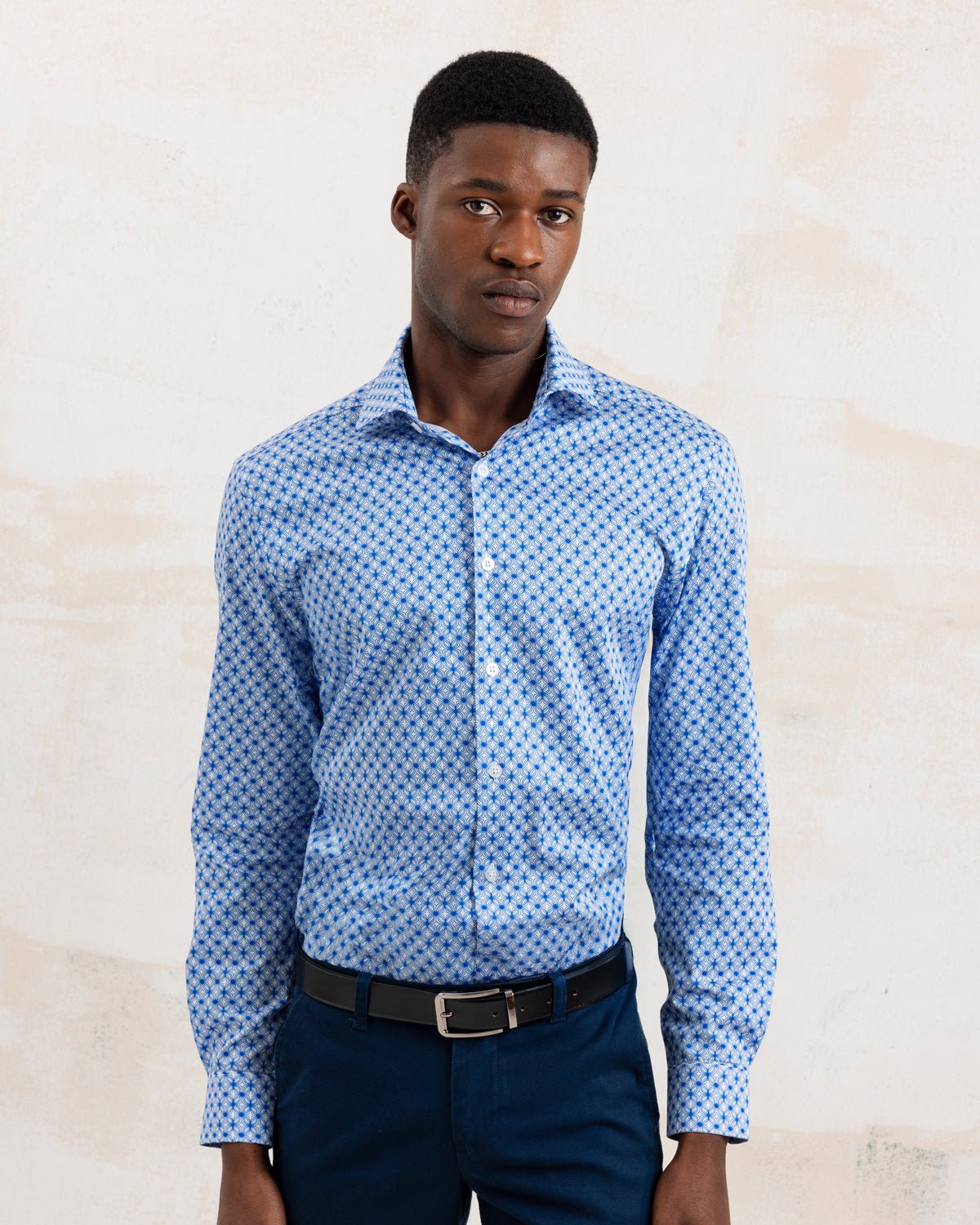 Blue Wavy Geo Shirt - Blake Mill