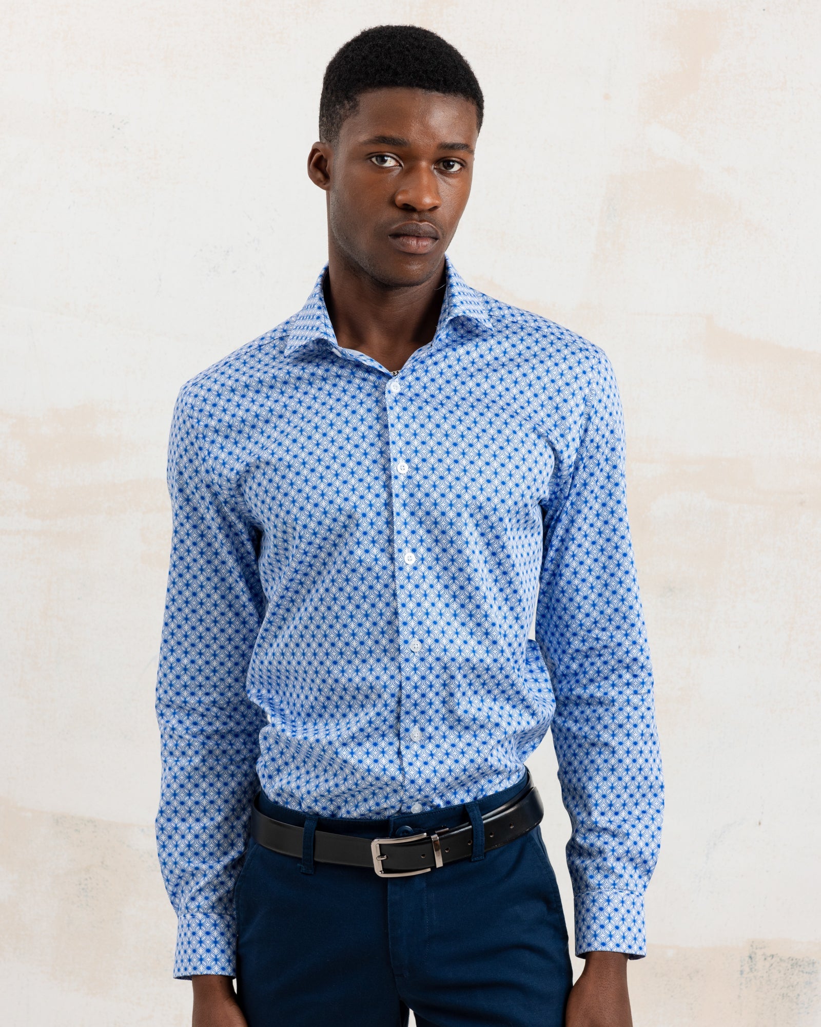 Blue Wavy Geo Shirt - Blake Mill