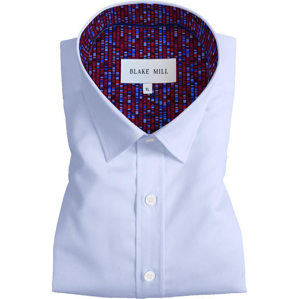 Blue with Human Genome Hidden Button Shirt - Blake Mill