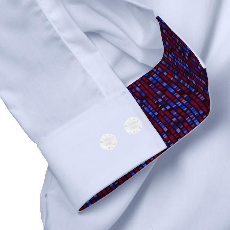 Blue with Human Genome Hidden Button Shirt - Blake Mill