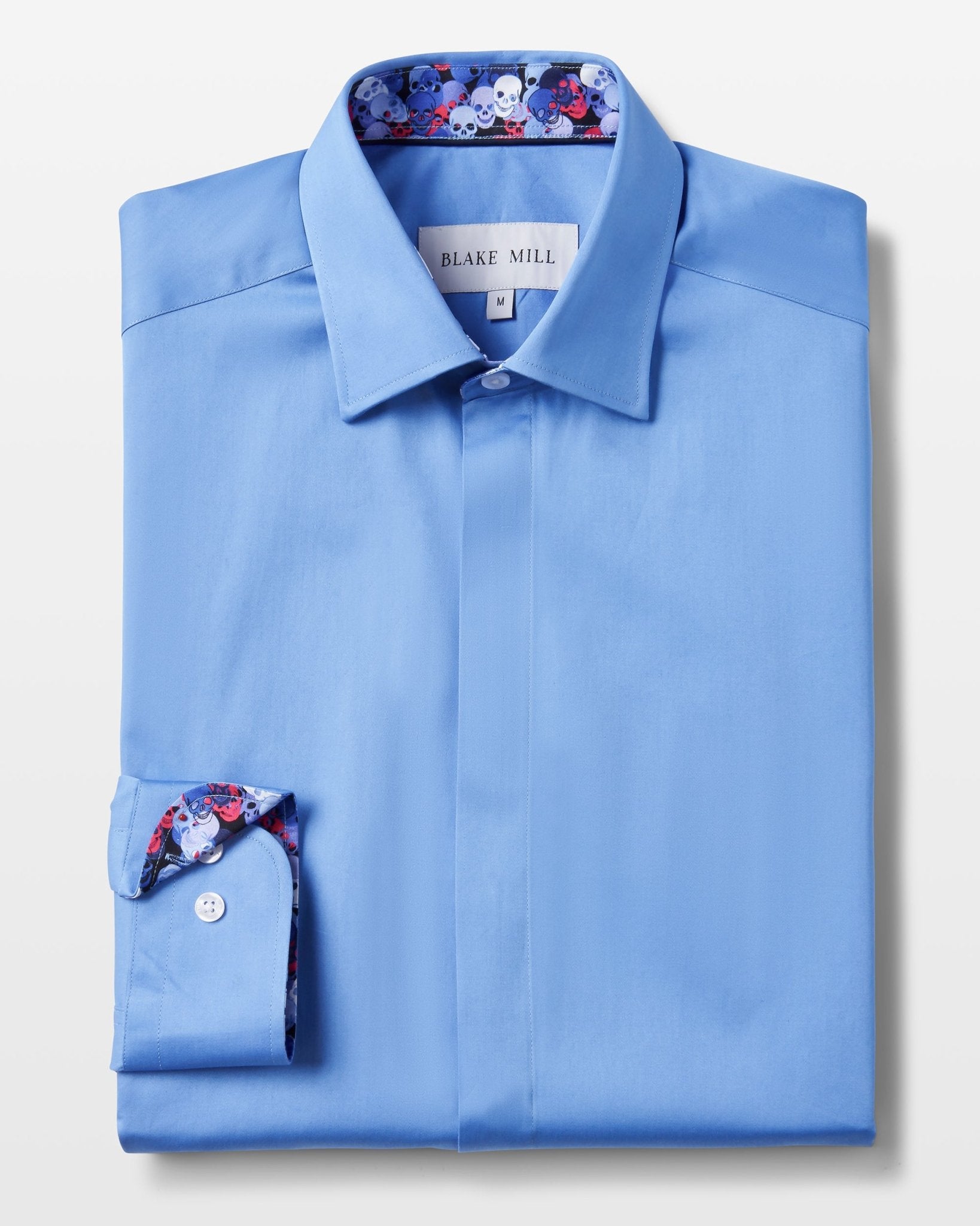 Blue with Skulls Accent Shirt - Blake Mill