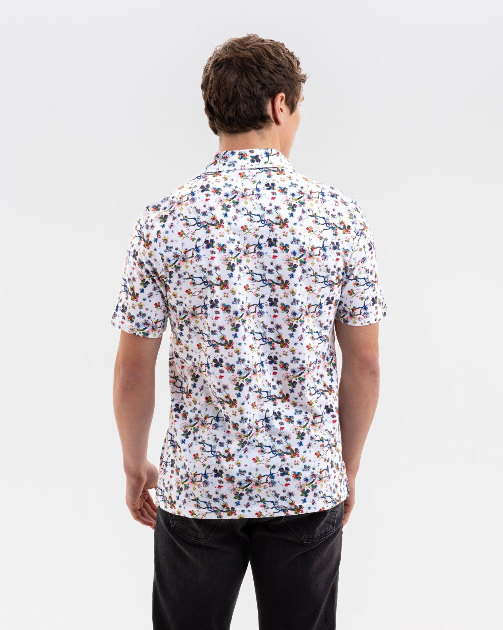 Botanical Sakura Printed Polo - Blake Mill