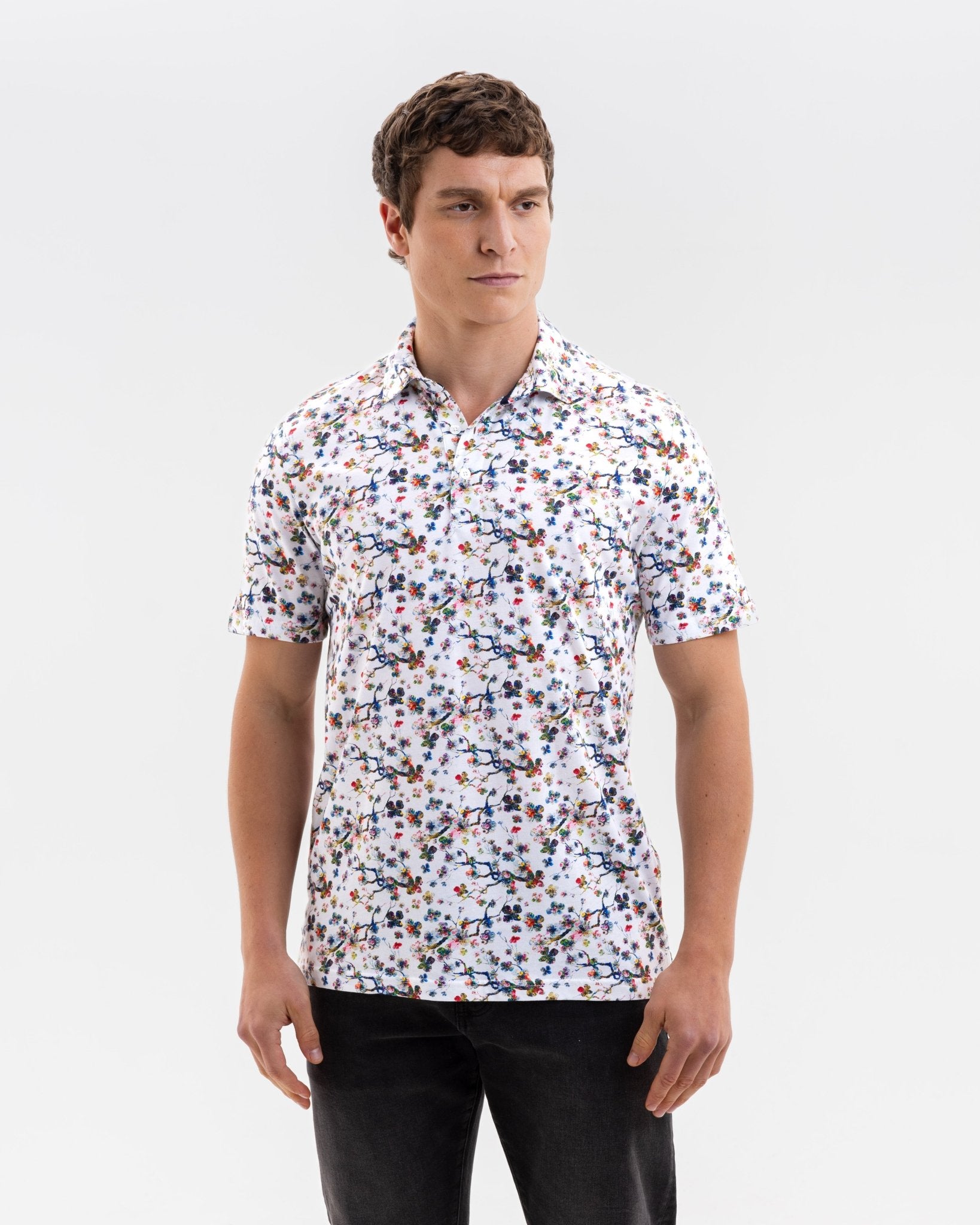 Botanical Sakura Printed Polo - Blake Mill