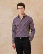 Burgundy Botanic Geo Shirt - Blake Mill