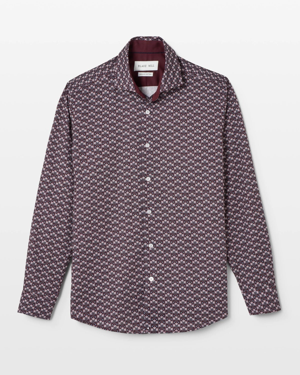 Burgundy Botanic Geo Shirt - Blake Mill