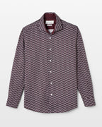 Burgundy Botanic Geo Shirt - Blake Mill