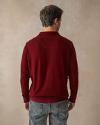 Burgundy Knit Polo with Sakura Tree Accents - Blake Mill