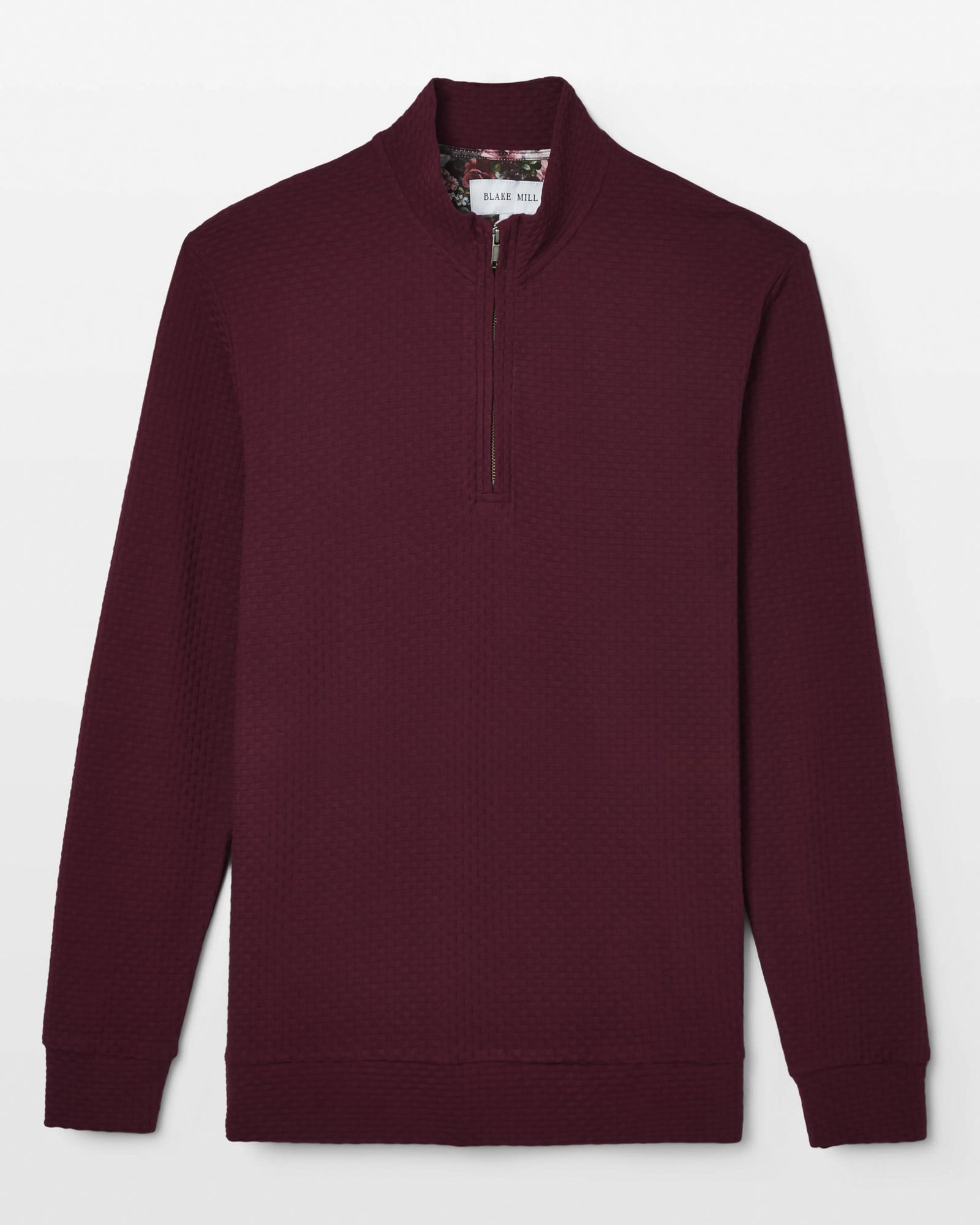 Burgundy Quarter Zip Jersey with Roses Accents - Blake Mill