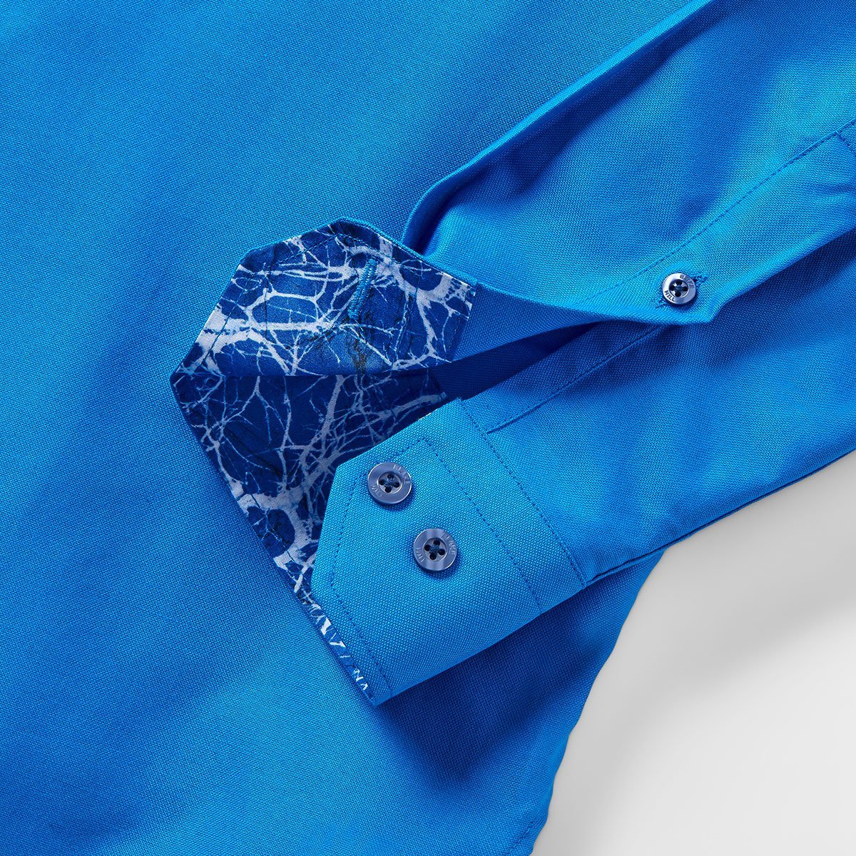 Cobalt Blue Oxford with Mind Maps Accents Button - Down Shirt - Blake Mill