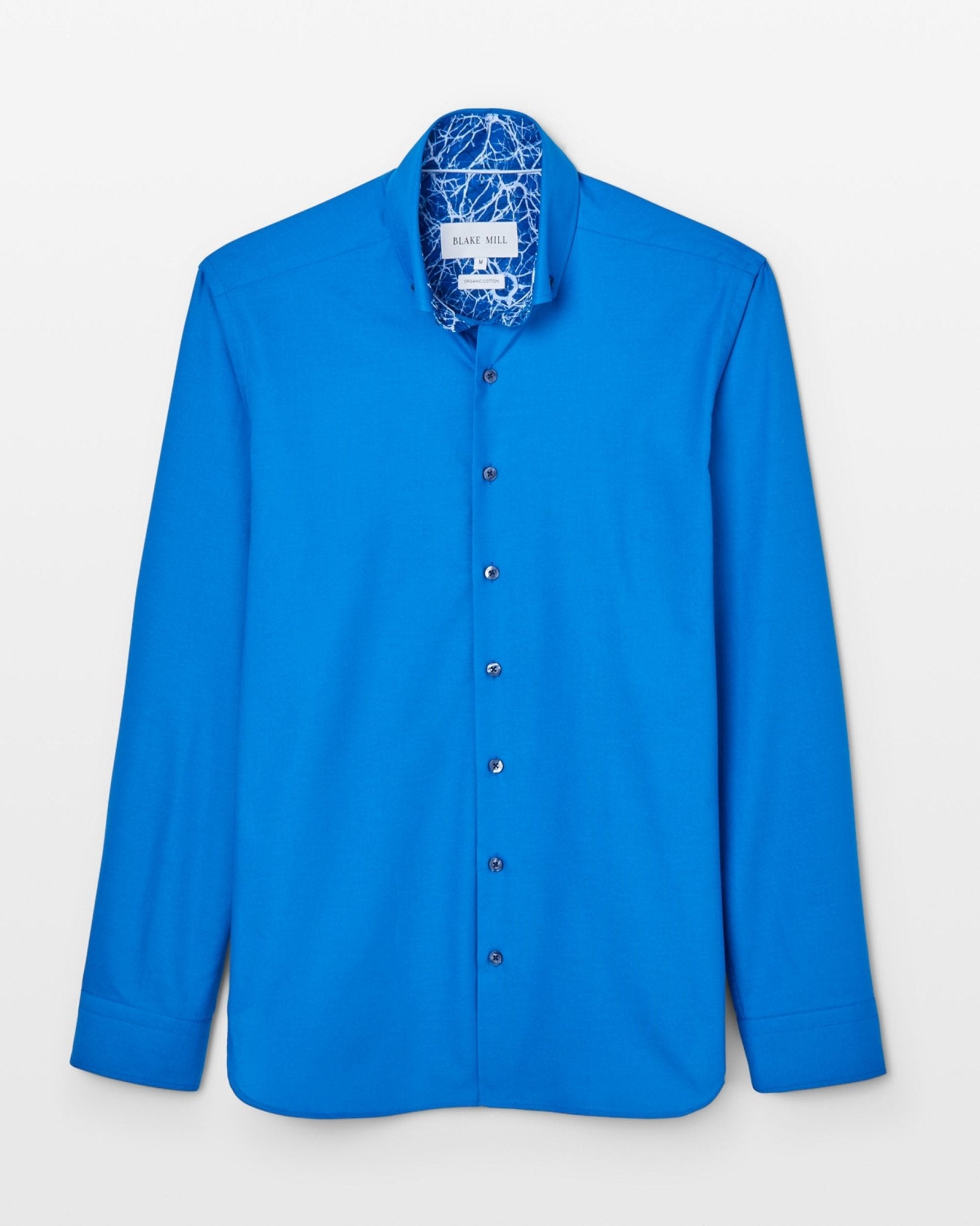 Cobalt Blue Oxford with Mind Maps Accents Button - Down Shirt - Blake Mill