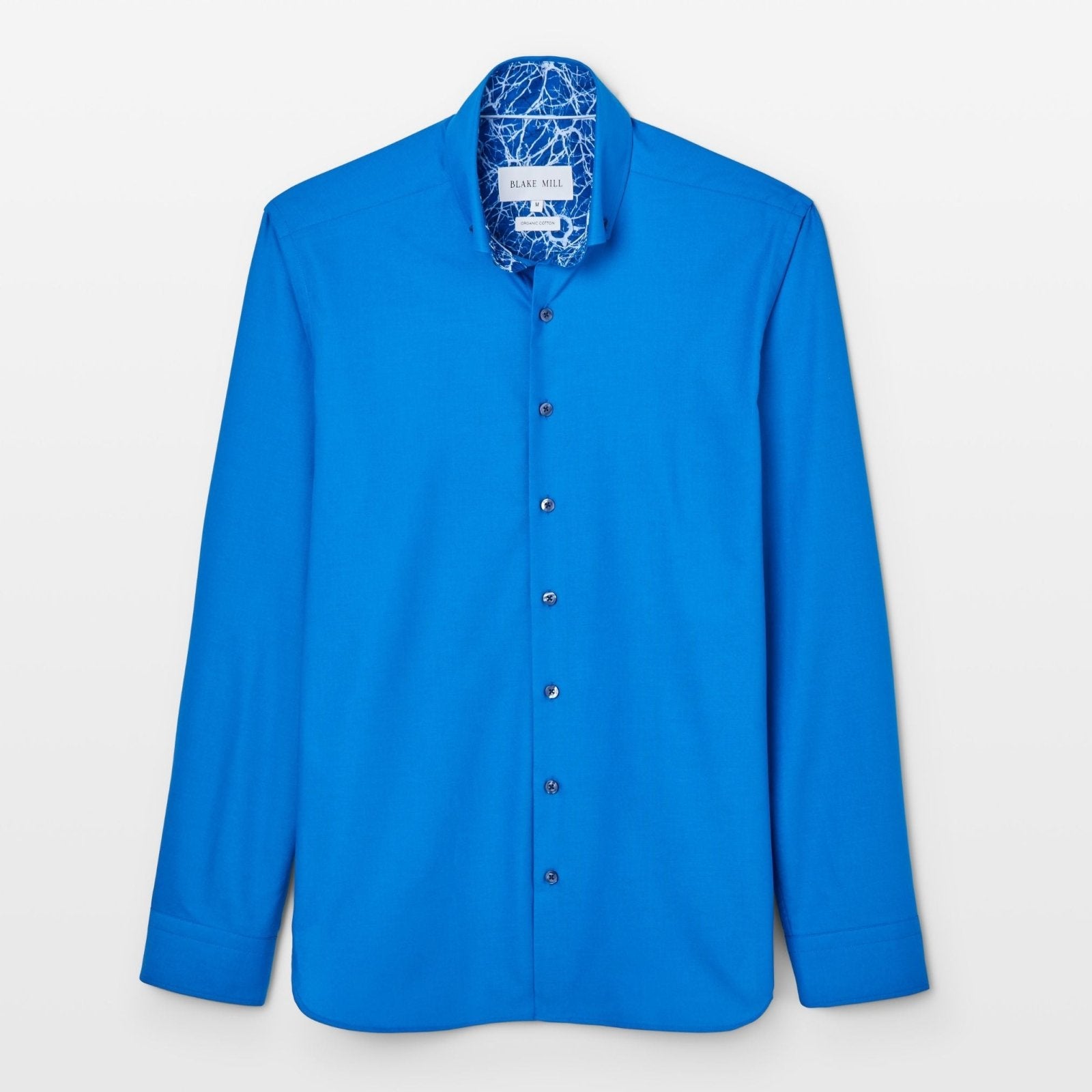 Cobalt Blue Oxford with Mind Maps Accents Button - Down Shirt - Blake Mill