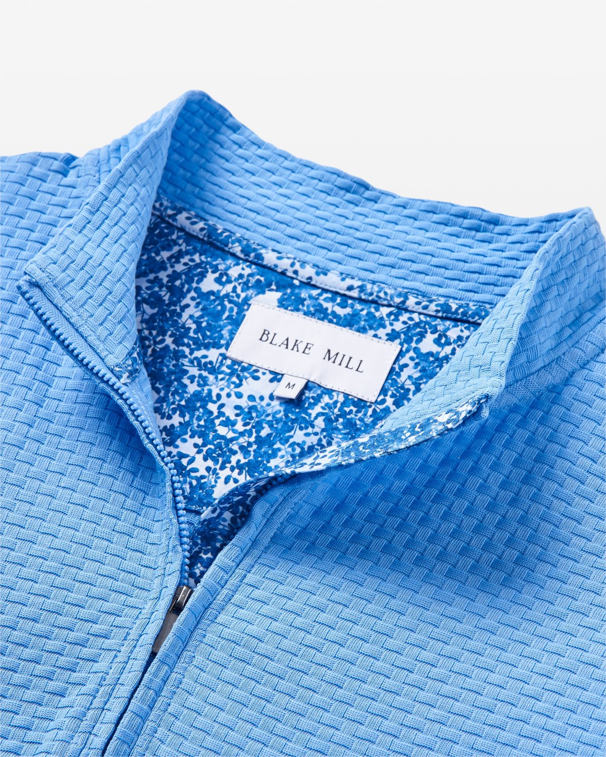 Cornflower with Blossom Quarter Zip Jersey - Blake Mill