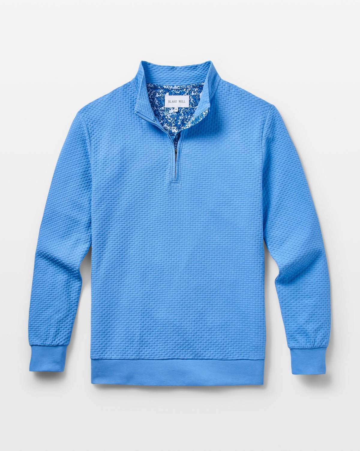 Cornflower with Blossom Quarter Zip Jersey - Blake Mill