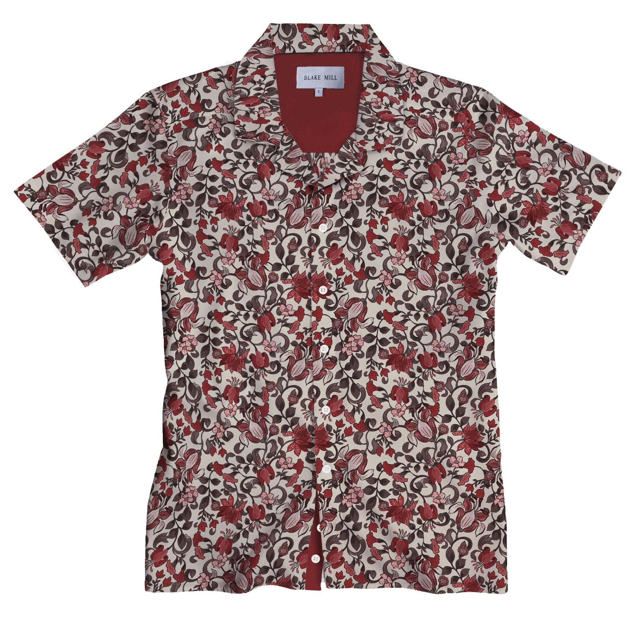 Crimson Vine Open Collar Shirt - Blake Mill