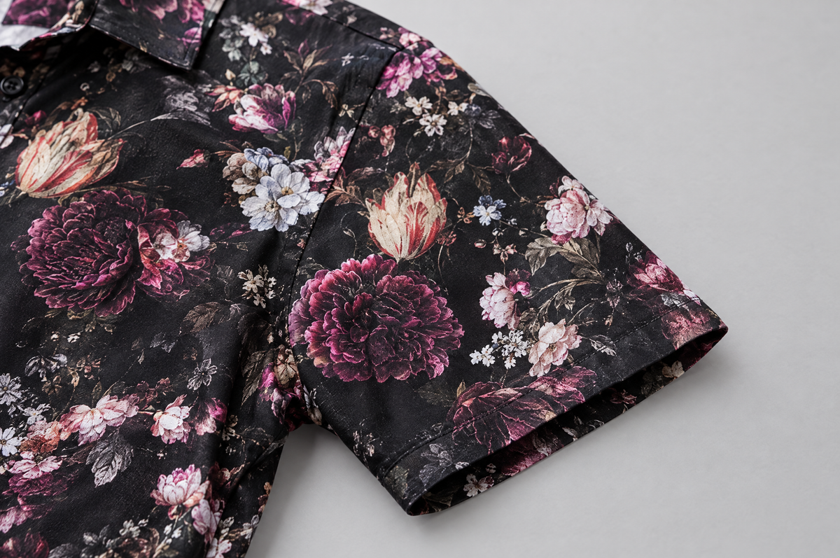 Dark Bloom Short Sleeve shirt sleeve detail