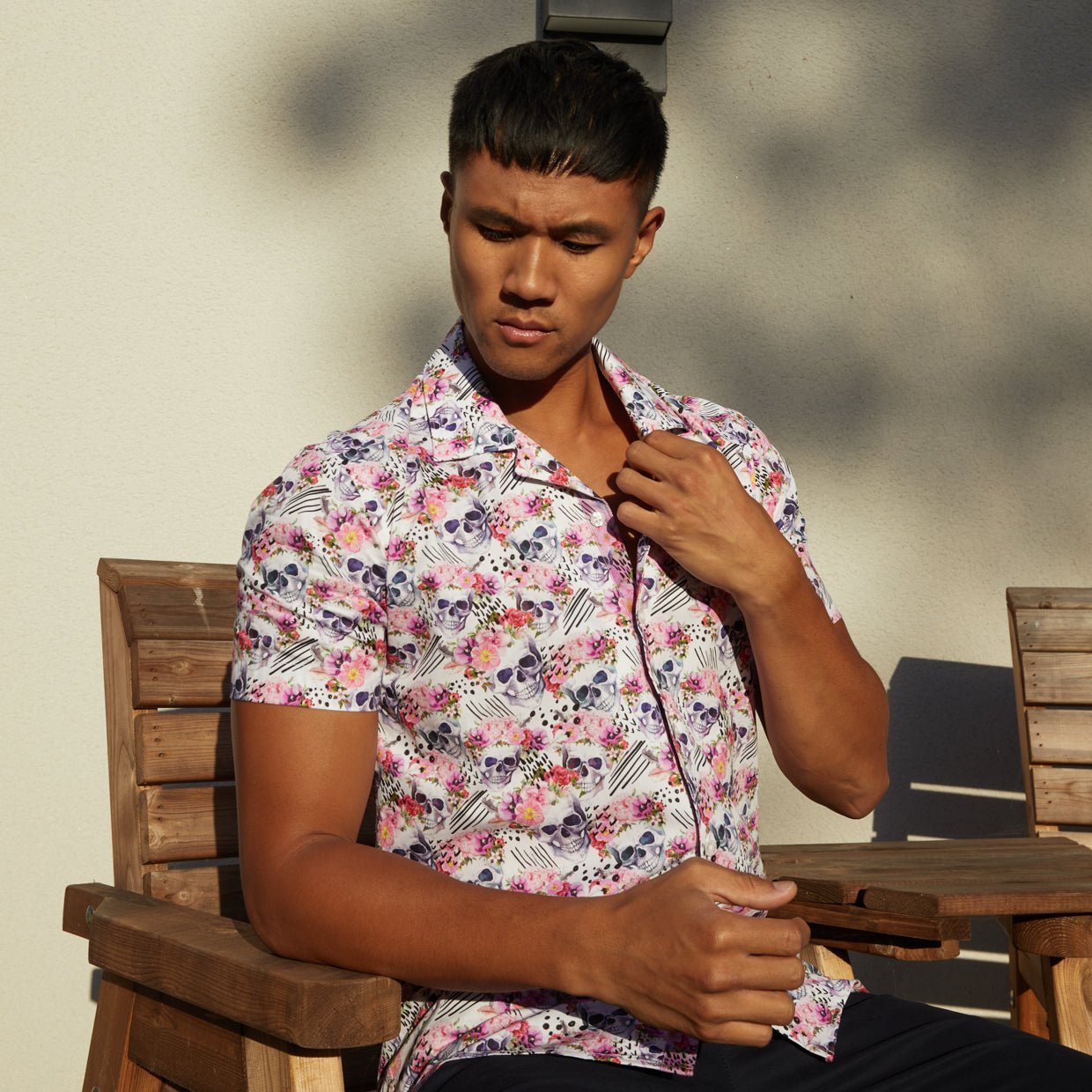 Dia de Muertos Open Collar Short Sleeve Shirt - Blake Mill