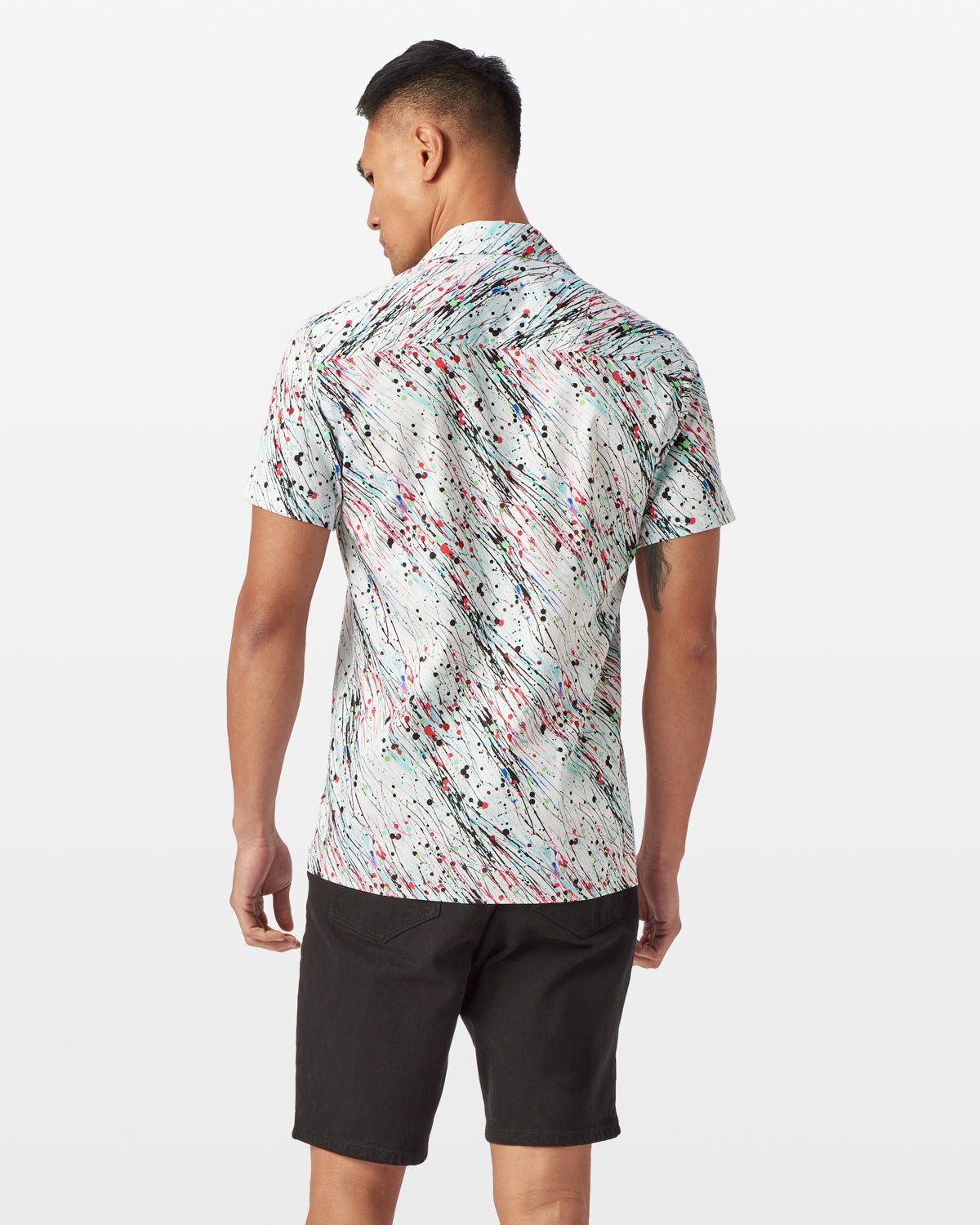 Diagonal Splashes Open Collar Shirt - Blake Mill