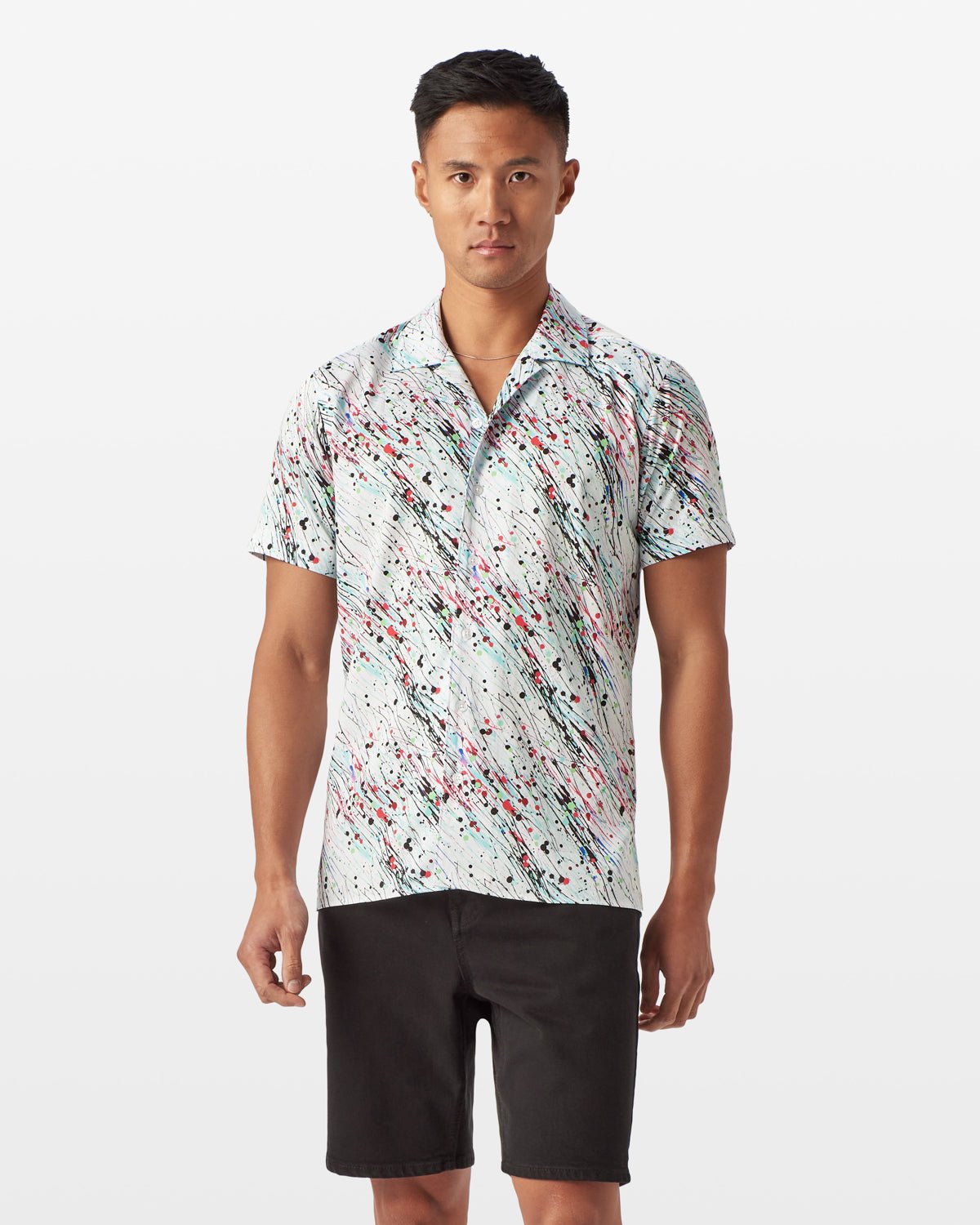 Diagonal Splashes Open Collar Shirt - Blake Mill