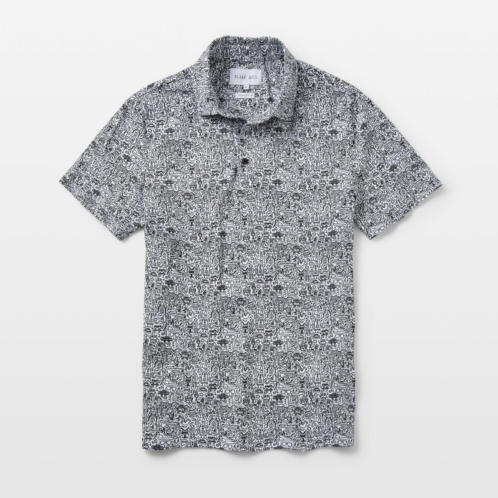 Doodle Art Printed Jersey Polo - Blake Mill