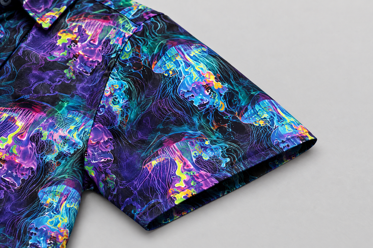 Electric Jellyfish Short Sleeve shirt sleeve detail