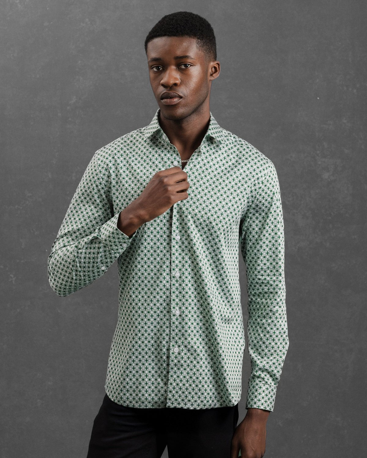 Emerald Wavy Geo Shirt - Blake Mill