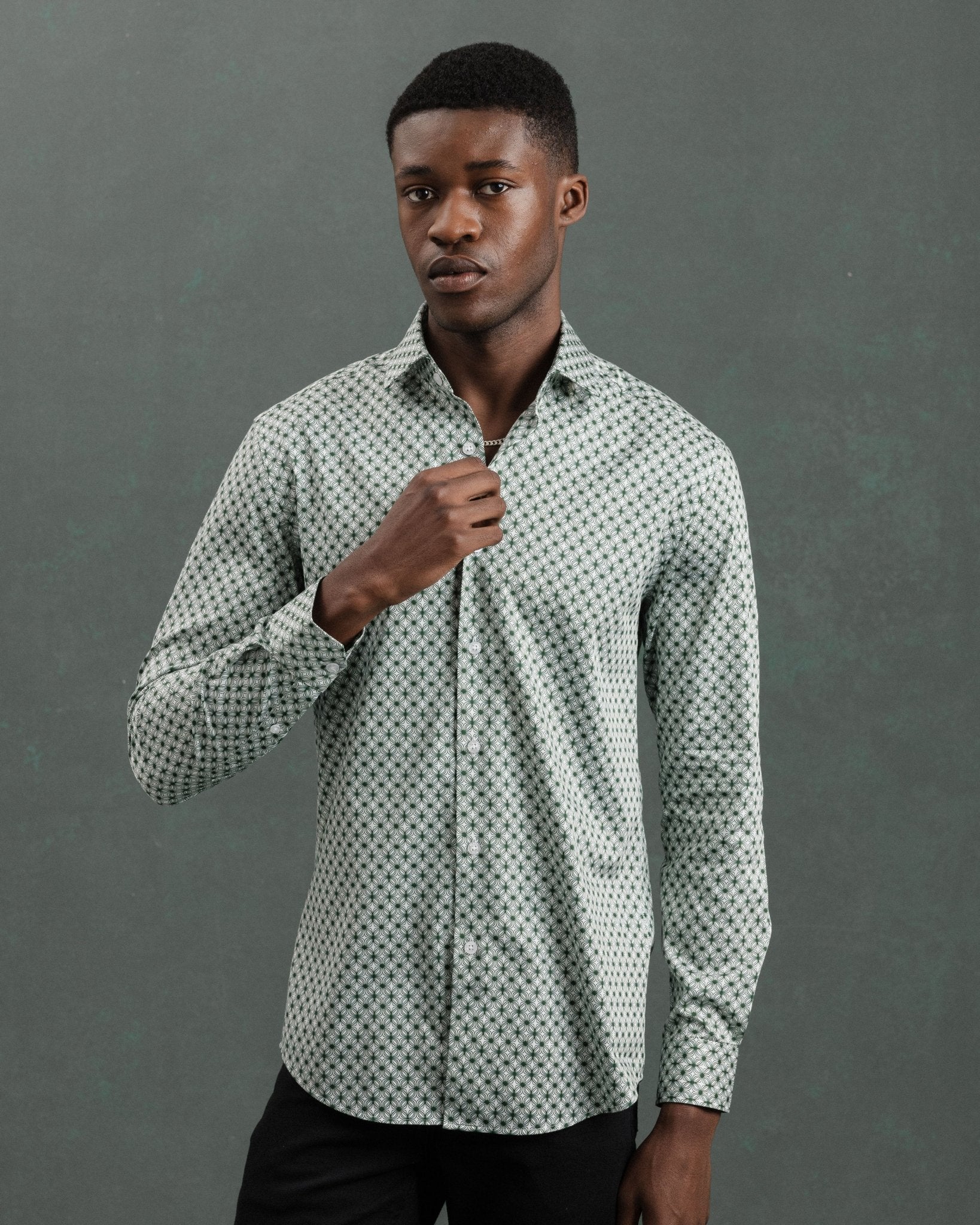 Emerald Wavy Geo Shirt - Blake Mill