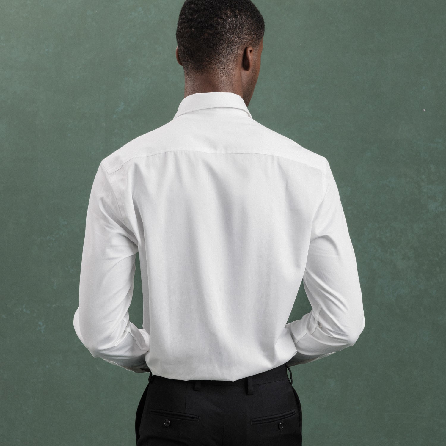 White Sateen Shirt with Yellow Flora Accents