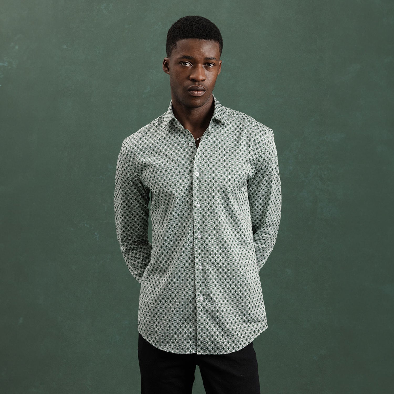 Emerald Wavy Geo Shirt