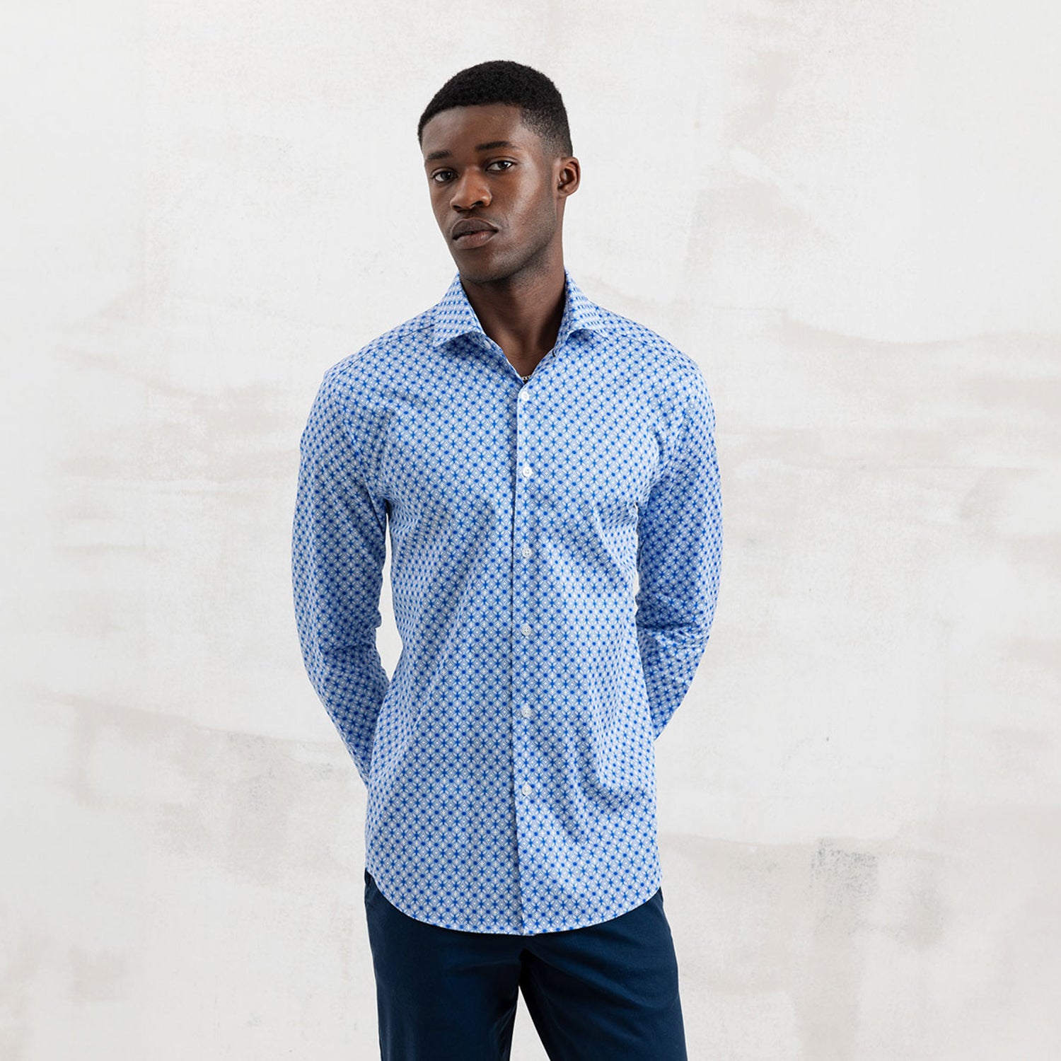 Blue Wavy Geo Shirt