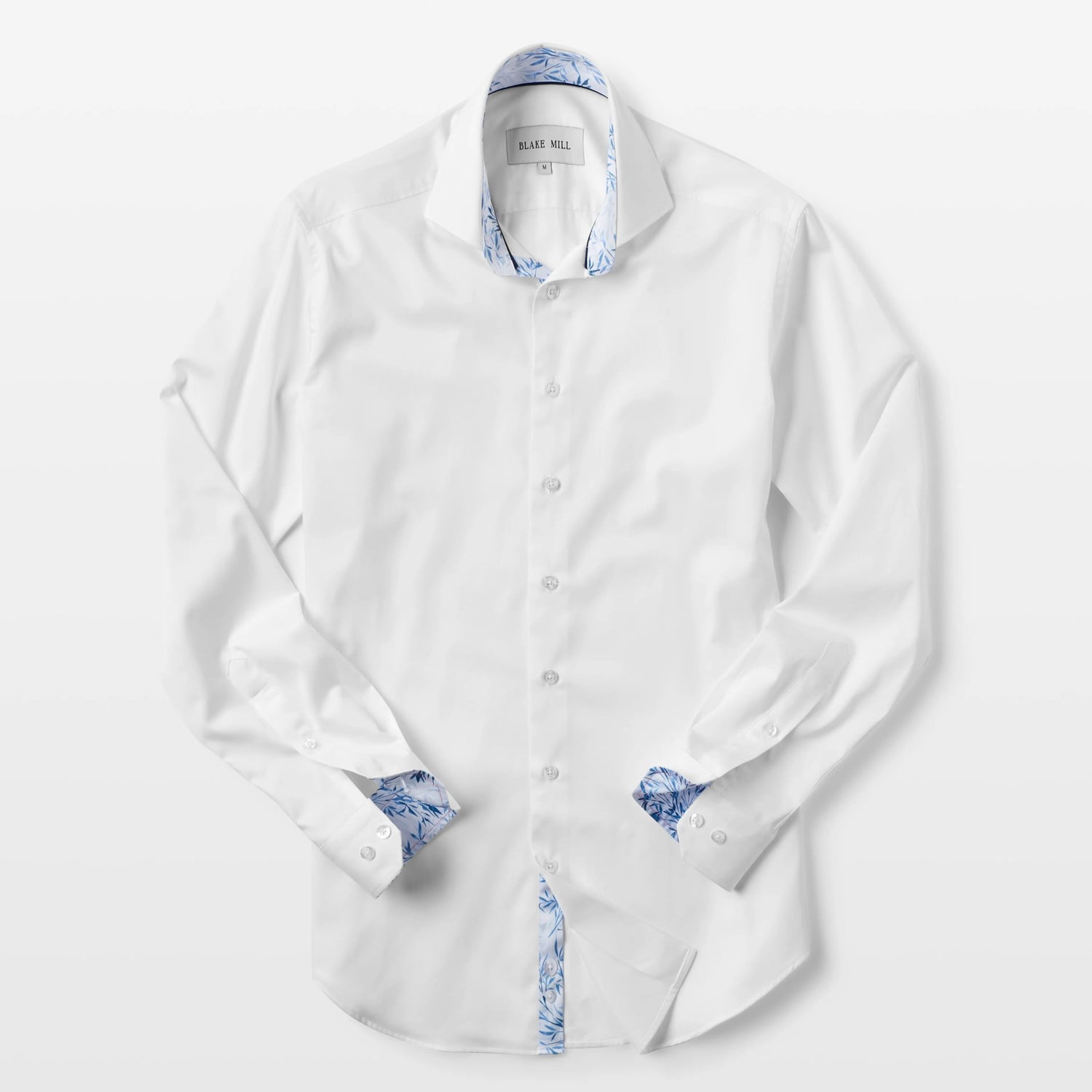 White Sateen Shirt with Blue Savanna Accents