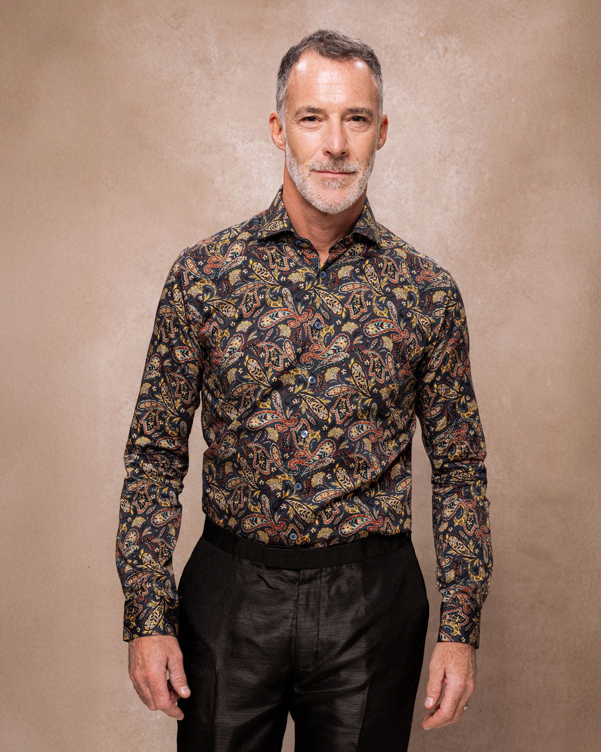 【todayful】STAND COLLAR PAISLEY SHIRT Navy Paisley Printed Shirt (3147150) | Rosati Uomo