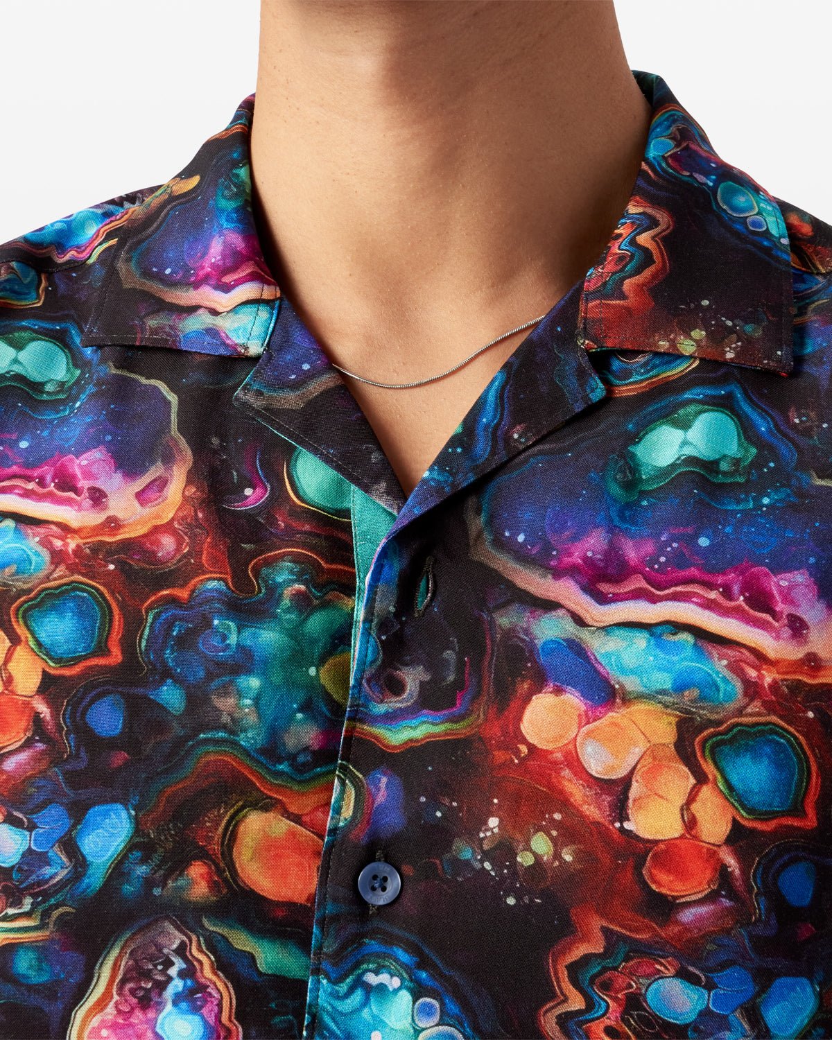 Fractal Insanity Open Collar Shirt - Blake Mill