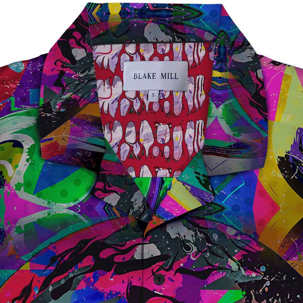 Giant Skull Open Collar Shirt - Blake Mill