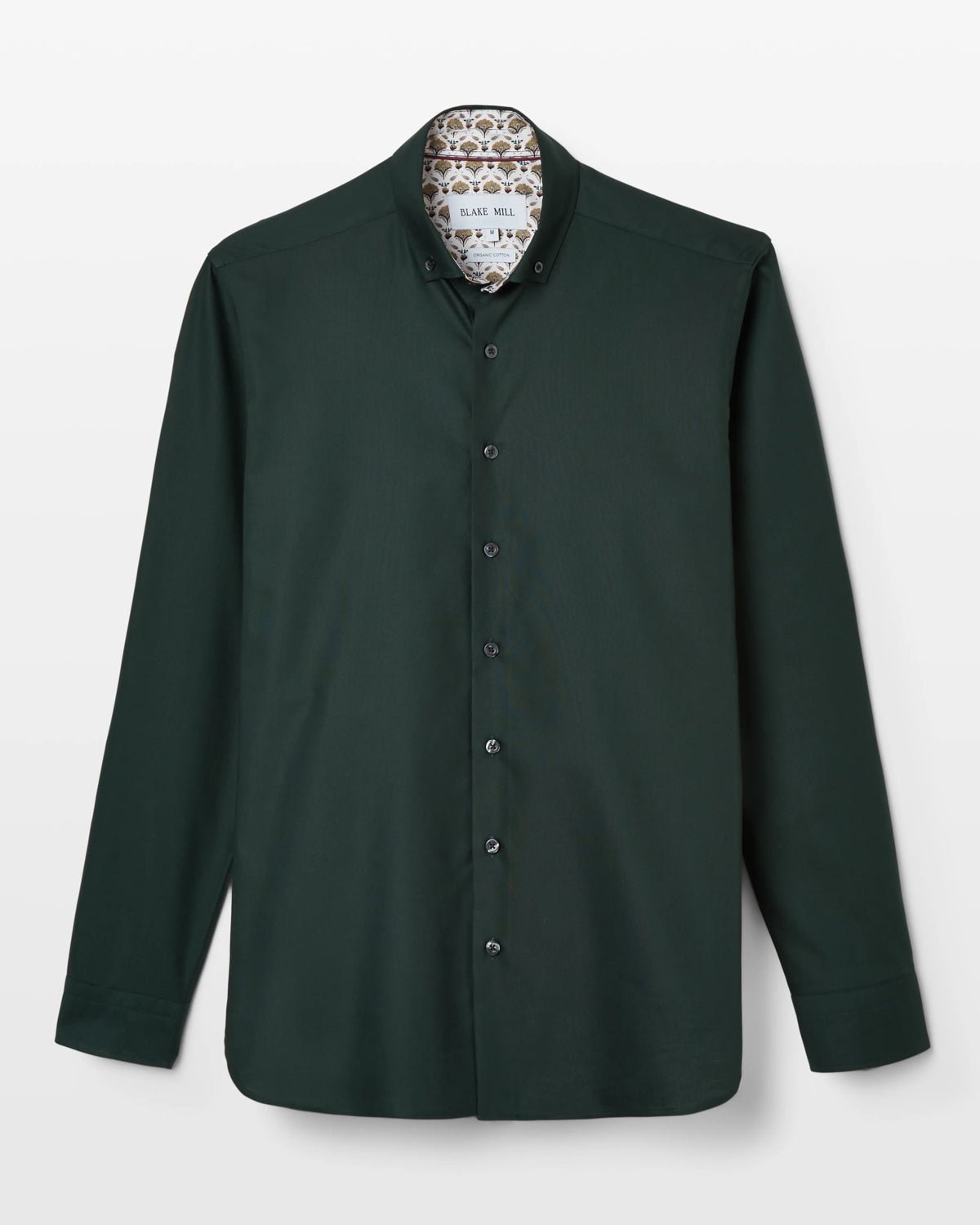 Green Oxford Button - Down with Yellow Flora Accents - Blake Mill