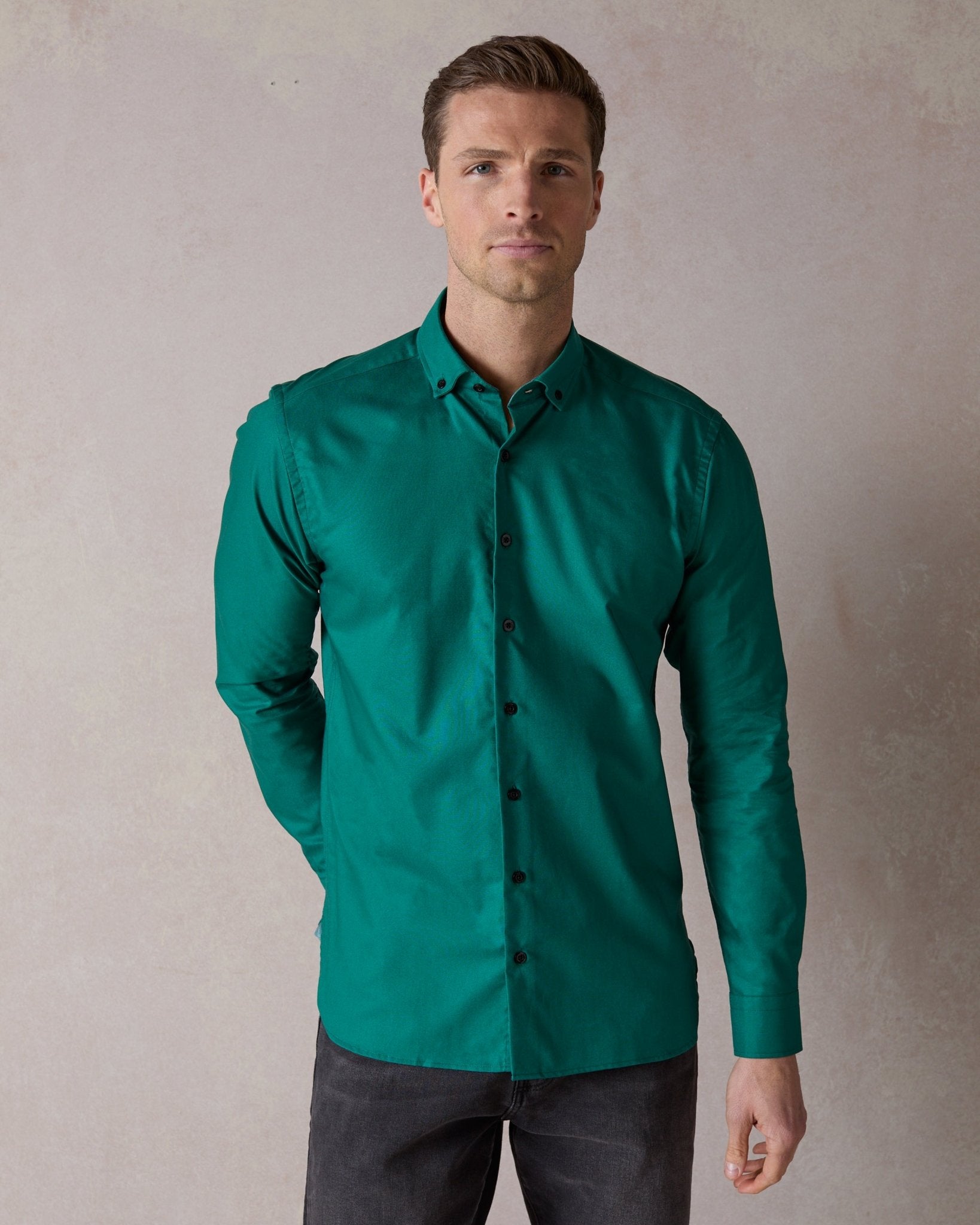 Green Oxford with China Town Accents Button - Down Shirt - Blake Mill