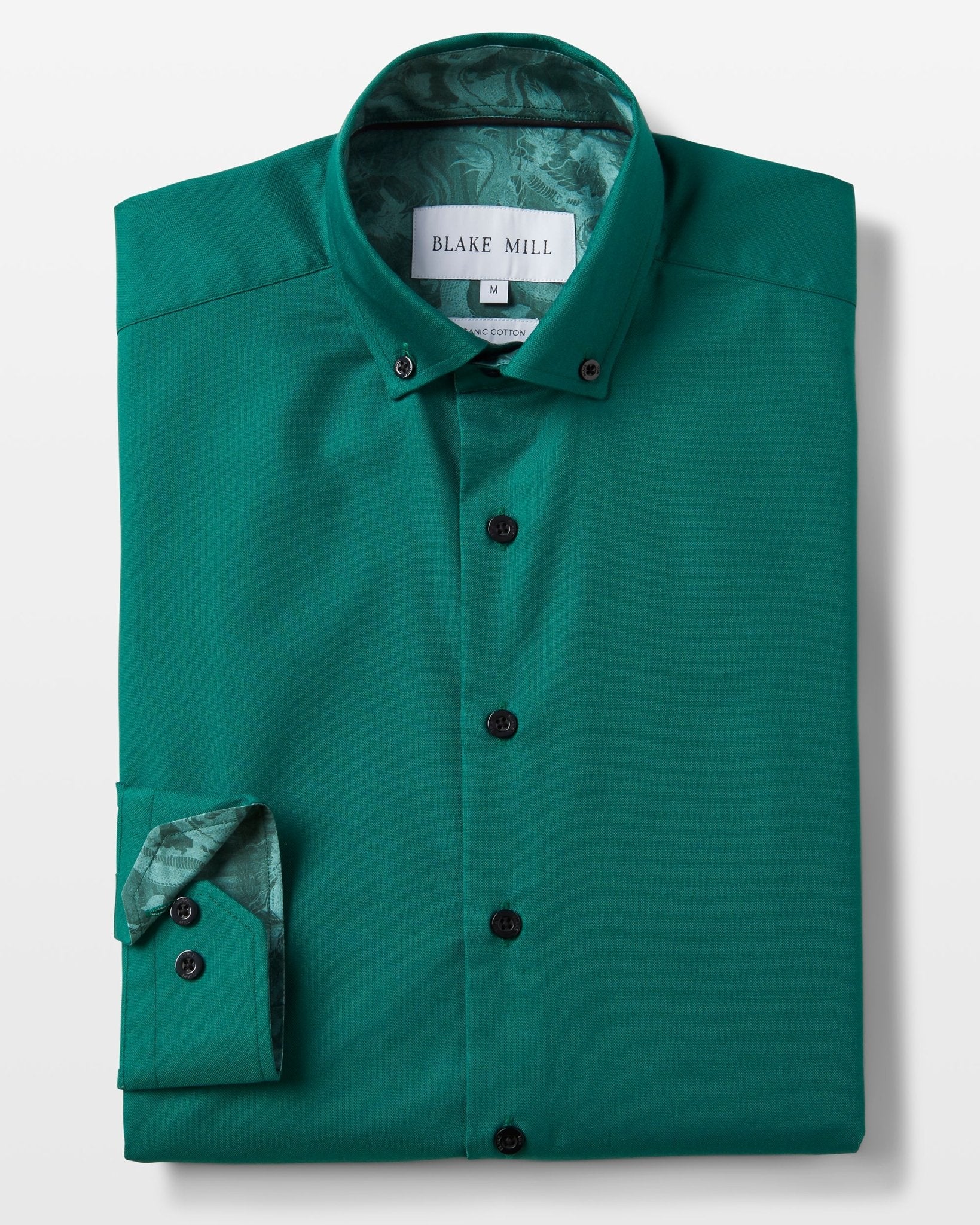 Green Oxford with China Town Accents Button - Down Shirt - Blake Mill